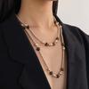 Round Tiger Eye Stone Necklace Artificial Glass Chain Choker New Pearl Beaded Necklaces  for Women