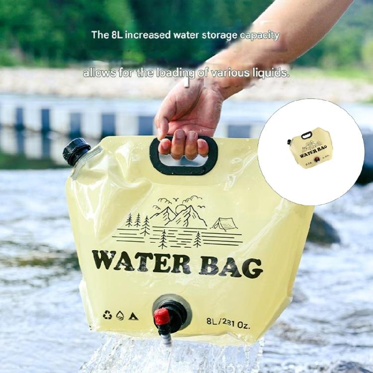 8L Camping Water Bag Portable Outdoor Travel Water Container with Faucet Drinking Water Bag Camping Accessories