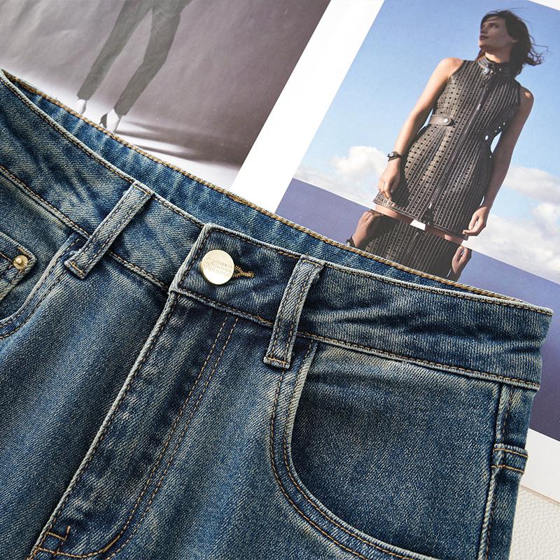 Women's Retro Wide-Leg Spring Jeans - High-Waisted, Slimming, and Straight-Leg Style for a Chic Look