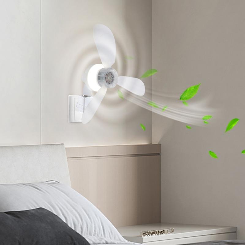 11.4Inch 3 Speed Adjustable LED Ceiling Fan Light 360 Degree Adjustable Arm Quiet Operation Ideal For Bedroom Study Room
