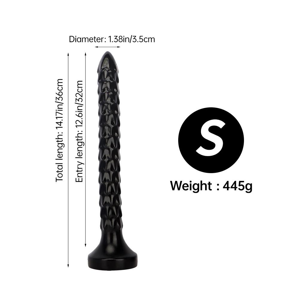46cm Black PVC Extra Long Anal Plug Dilator Masturbator Sex Toy for Men and Women Dildo Big Dick Realistic Penis