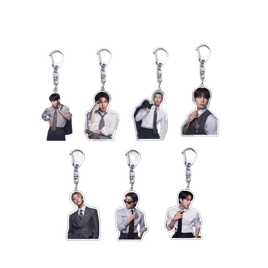 

7 шт. Брелок в стиле официального костюма BTS, Ключница Bangtan Boys в стиле business casual с фото, Подвеска на сумку для фанатов K-pop айдола ARMY(Джин РМ Шуга Чимин Ви Джей-Хоуп Чонгук) 7pcs