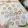 6 Grids Christmas Wreath Nail Art Rhinestone With Pearls Mixed Size Nail Parts Accessories DIY Decoration