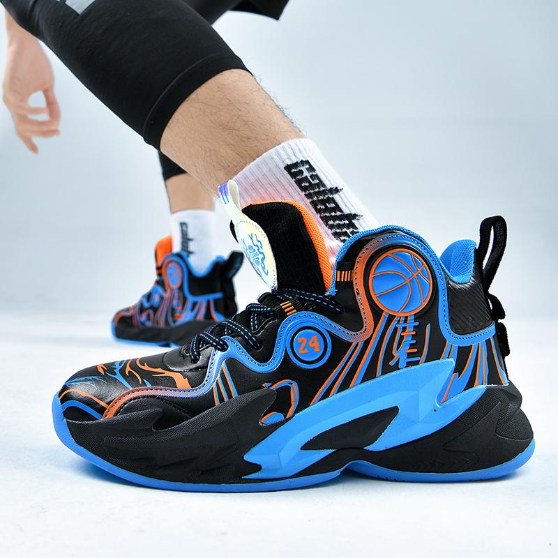 Professional Basketball Sneakers for Men Shock-Absorbant High-top Sneakers Women Basketball Training Shoes Outdoor Sneakers
