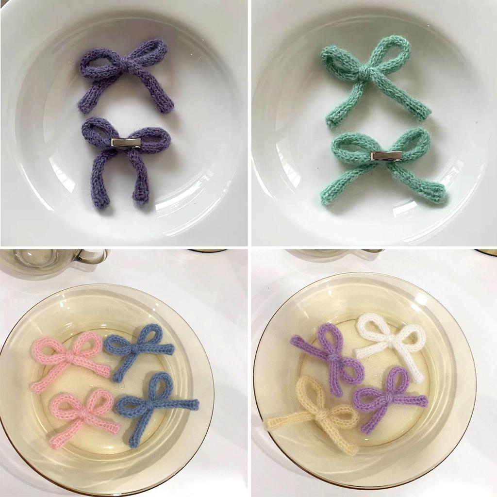 2Pcs Sweet Bow Hairpin Bowknot Pendant Hairclip Colorful Butterfly Hair Clip Jewelry for Daily Wear Girls Accessories