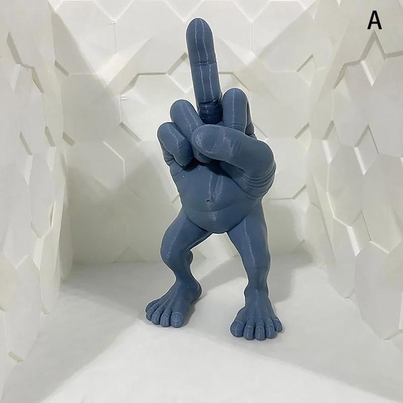 Middle Finger Figure With Legs Office Desk Funny Hand Gesture Resin Figurine Creative Home Ornaments Gift Room Decor