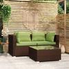Day and Night - Day and Night 3-piece Garden Furniture Set and Brown Synthetic Rattan Cushions