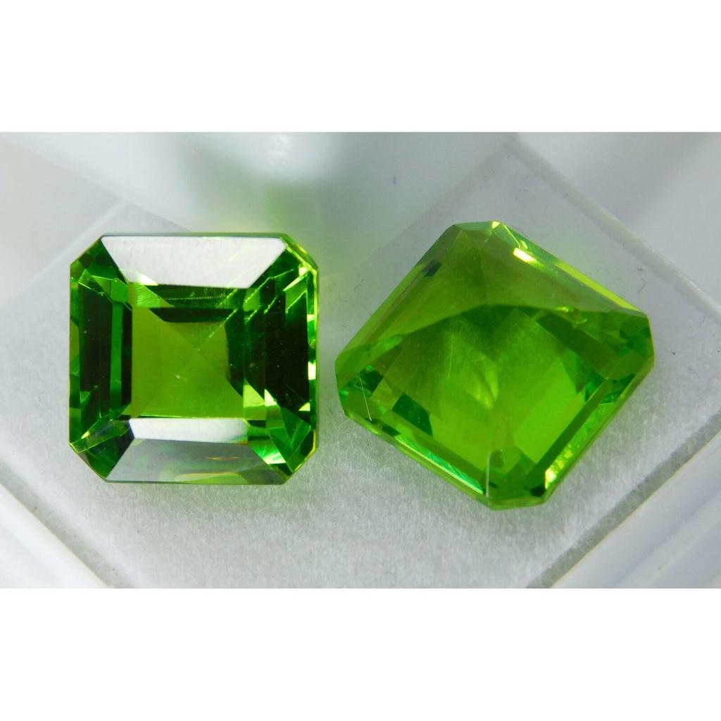 NATURAL Peridot SQUARE CUT 8 - 10 Ct Each Gemstone Best Quality Pair