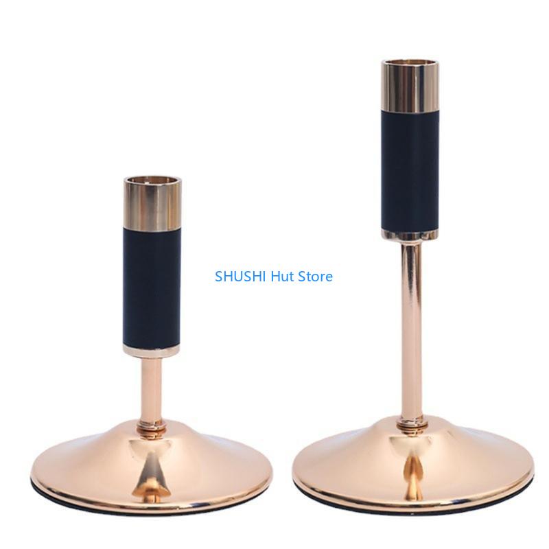 

Metal Holder 2 Pcs Wrought Iron Simple Candlestick Candles Stand for Home Wedding Dinning Table Decoration D57B
