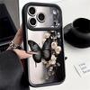 Soft TPU Phone Case For iPhone 17 Pro 15 16 Pro Max 14 13 Pro Max 16e 17e Shockproof Black Butterfly Printed Silicone Back Cover