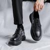 Men's Japan Karajuku Korean Style Fashion Streetwear Vintage Thick Platform Casual Genuine Leather Shoes Male Dress Leather Shoe