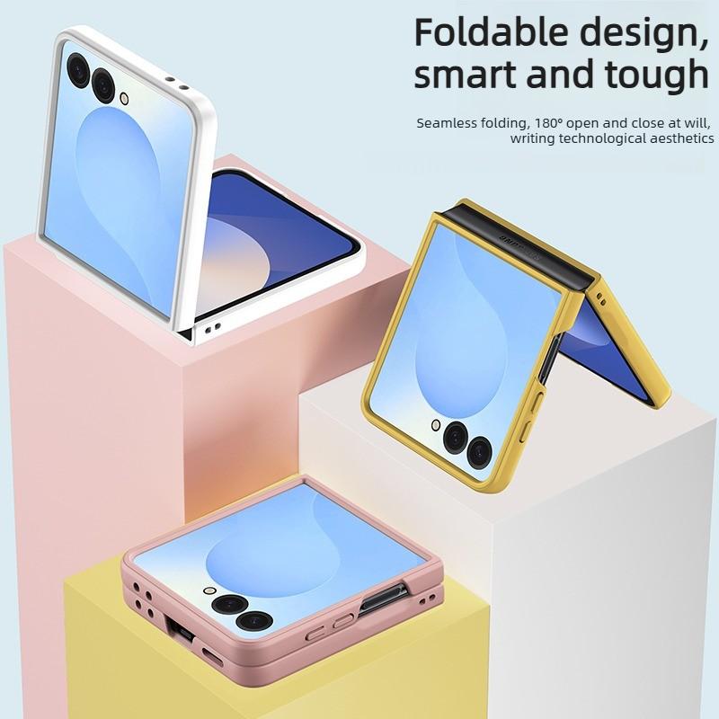 Luxury Wave Pattern Color TPU+PC Phone Case for Samsung Galaxy Z Flip 8 7 6 5 4 Flip 7FE Skin Feel Shockproof Protection Cover