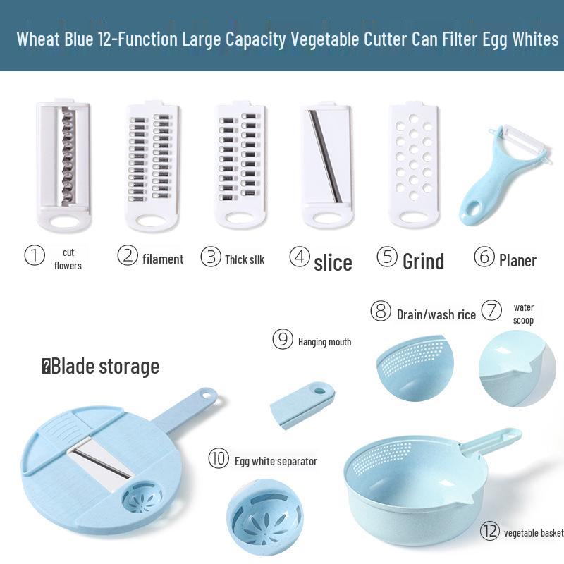 Multifunctional Kitchen Vegetable & Potato Slicer, Grater, Peeler, and Julienne Cutter