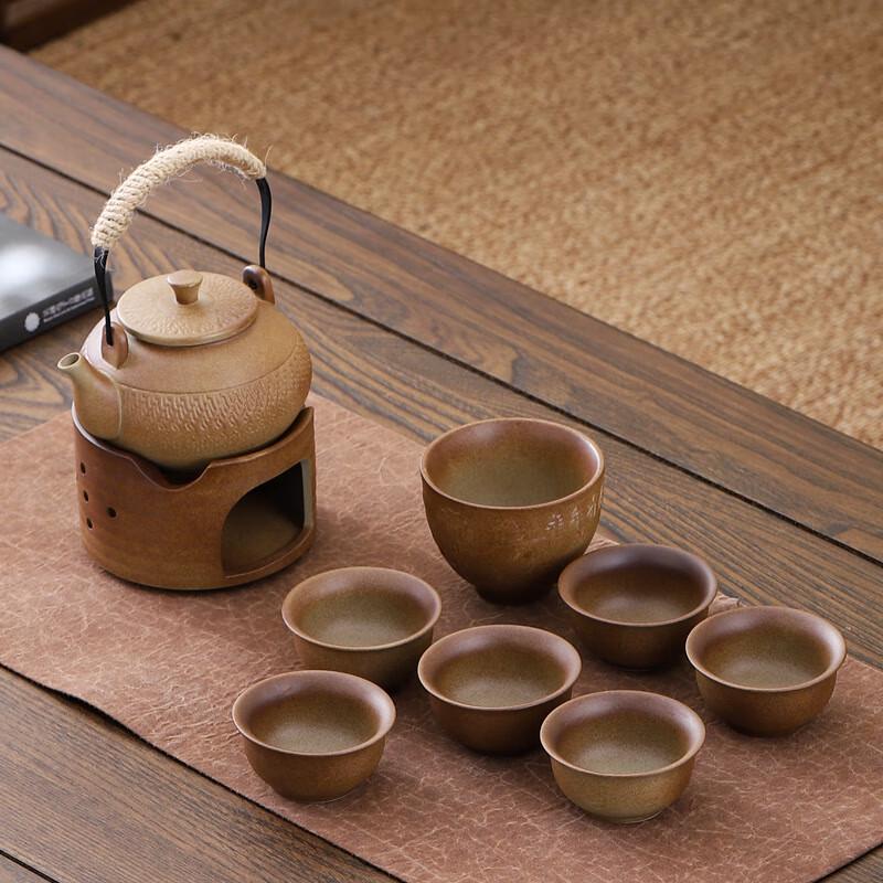 Винтажный набор керамических чайников для чая, изготовленных на дровяной печи