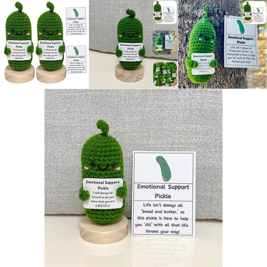 Handmade Crocheted Funny Cucumber And Potato Woolen Expression Gift Set