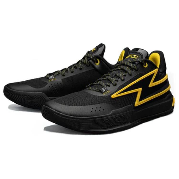 Li Ning Wade Flash Bequeme Rutschfeste Niedrige Basketballschuhe Herren Schwarz Gelb ABPU027-2