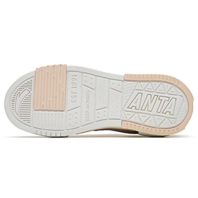Anta Life Collection Lightweight Breathable Lightweight And Breathable Low top Skateboard Shoes Women's White Gray Pink 922238066-2