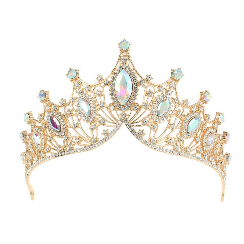 Brautkrone Markise Große Kristall Tiara Haarschmuck Geburtstag Hochzeit Hochzeitskleid Legierungskrone