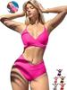 European And American New Bikini Solid Color Lace-Up Sexy Bikini Split Swimsuit Swimsuit Women