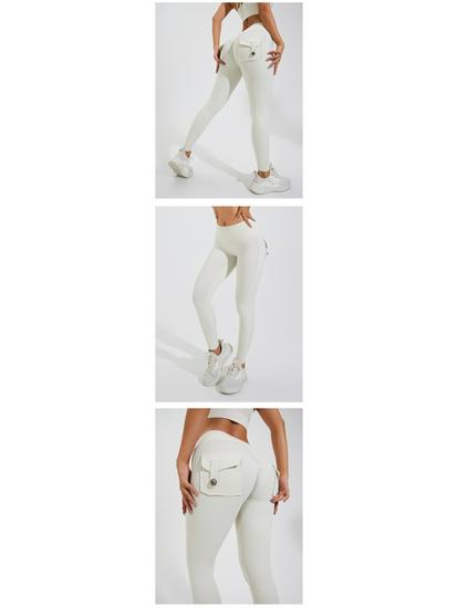 2024 Women's Peach Hip Yoga Pants with Pockets – Fitness Workwear Tights for Hip-lifting