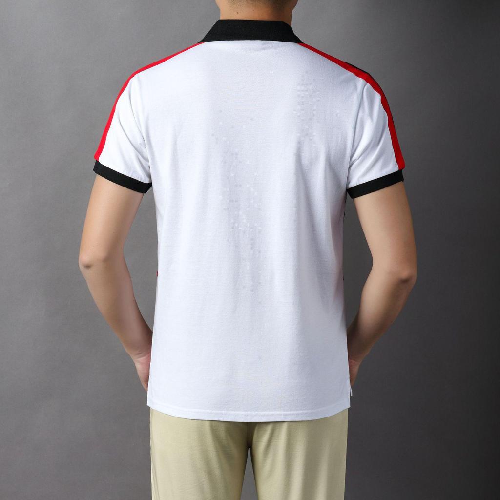 Men's Retro Letter Embroidered Cotton Polo Shirt - Color Block, Short Sleeve, European Size, Casual Sports Fashion