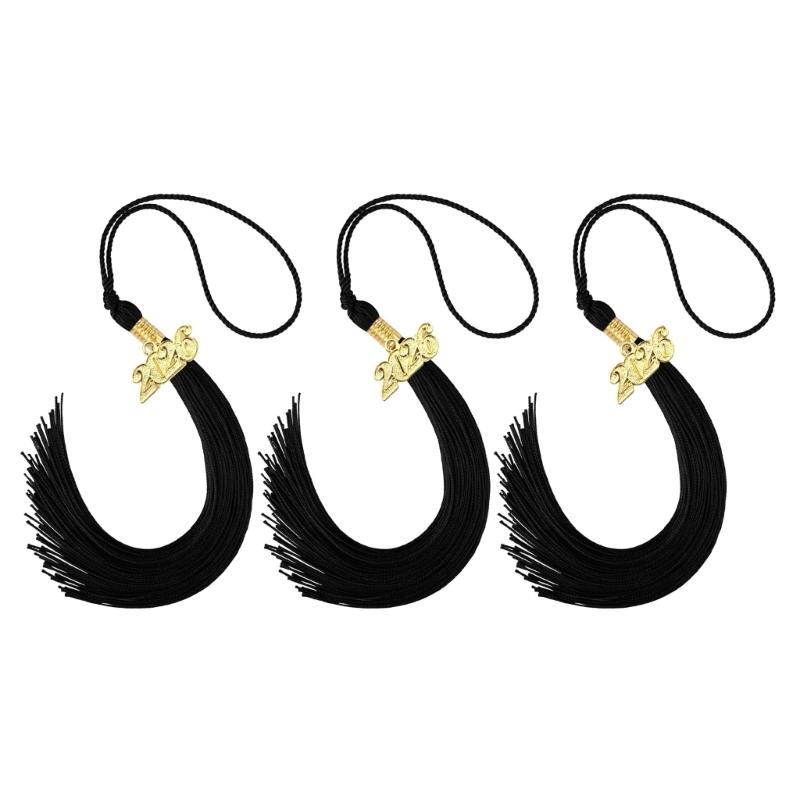 

2026 Commencement Tassels Featuring Secure Clip Rayon Fabric For Academic And Home Decoration чорний