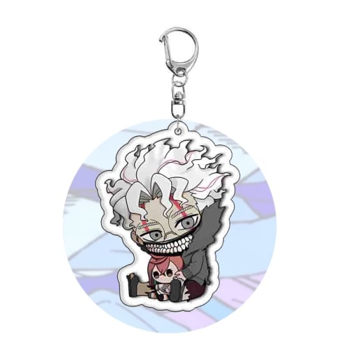 Set of 6 Acrylic Keychains featuring Dandadan, Momo Ayase, Ken Takakura, Turbo Babaa, and Hoshiko Ayase. Cute Anime Character Pendants for Decoration