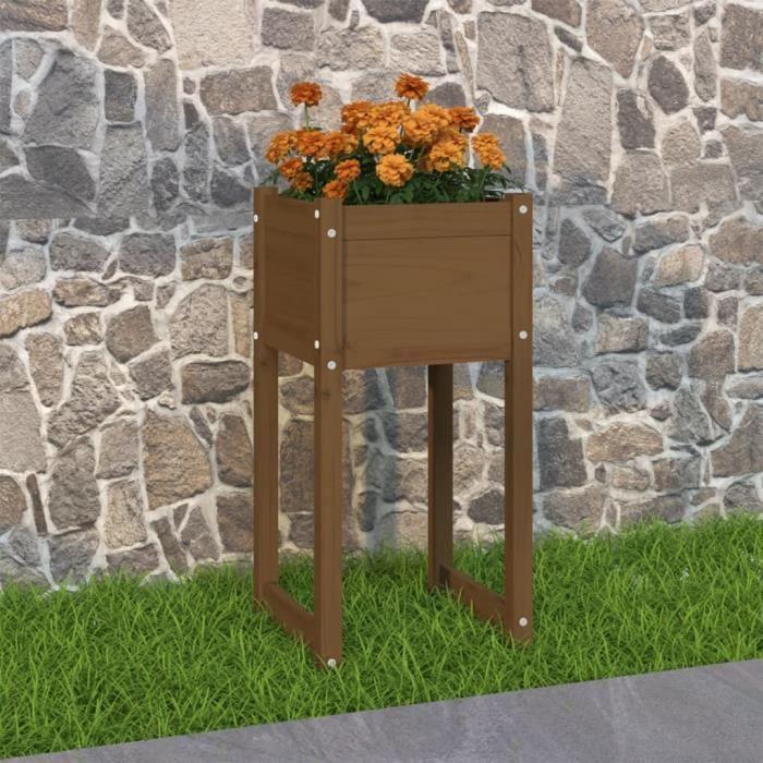 822128 vidaXL Jardinière Marron miel 40x40x81 cm Bois massif de pin