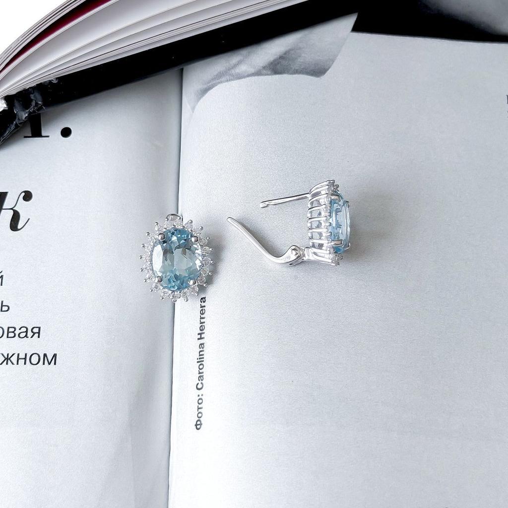 Silver Earrings with Natural Topaz 7.345ct (2167778)