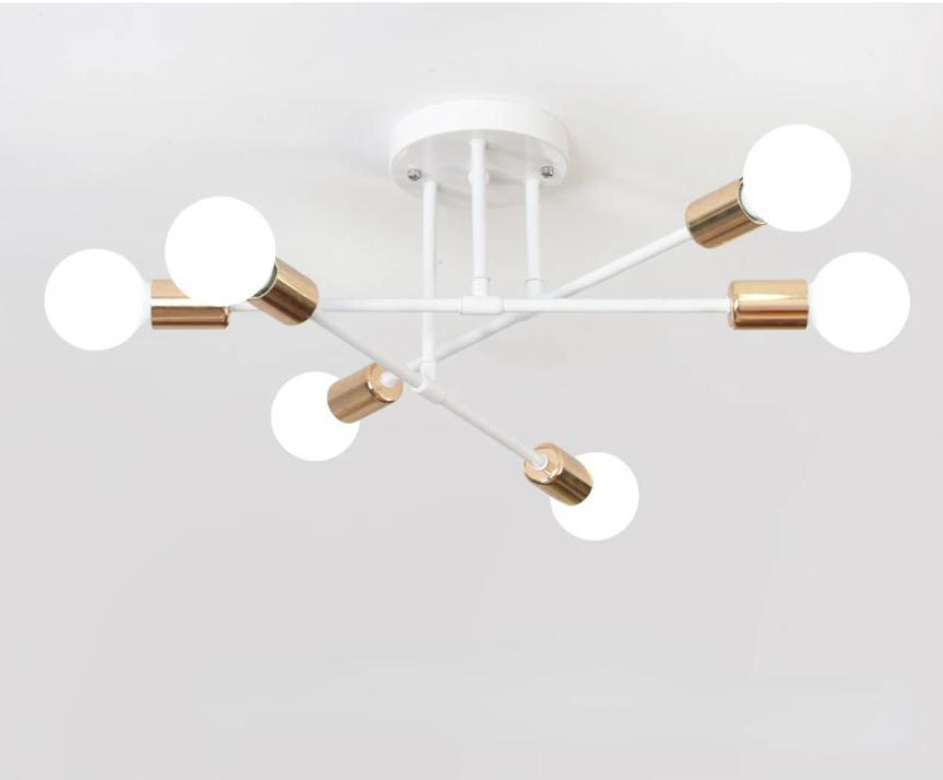 Nordic Minimalist White Gold Ceiling Lamp Suitable for Bedroom Living Room Dining Table Pendant Light Fixture Ceiling Chandelier
