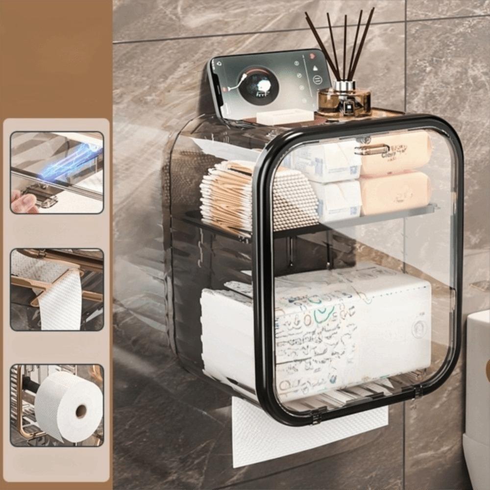 Magnetic 3 in1 Toilet Tissue Box Waterproof Toilet Paper Roll Holder  Kitchen