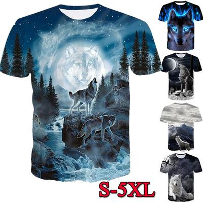 3D Wolf Printed T-Shirts Men Women Summer Personality Cool Printing Graphic Top Tees Unisex Short Sleeve T-Shirt Plus Size