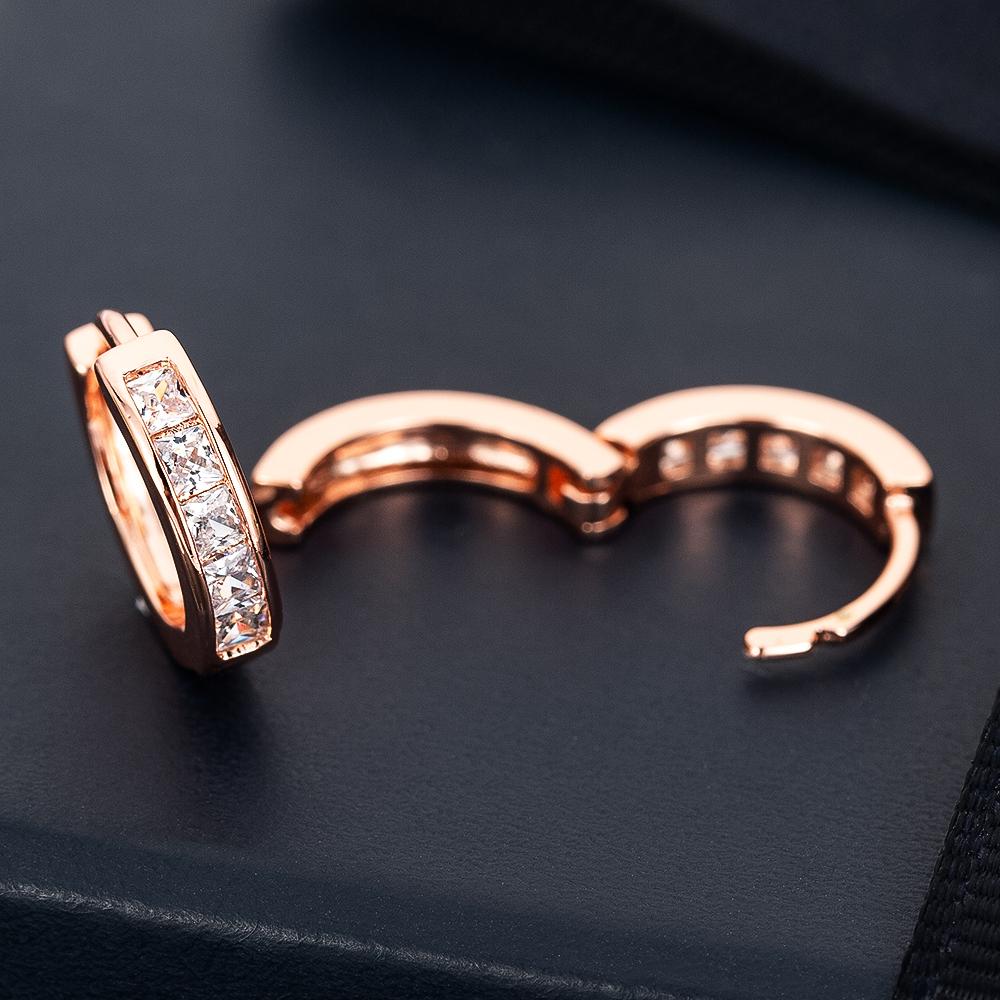 10mm Circle CZ Zircon Hoop Earrings For Women Bohemian Gold Color Silver Color Small Round Earrings Fashion Girl Jewelry