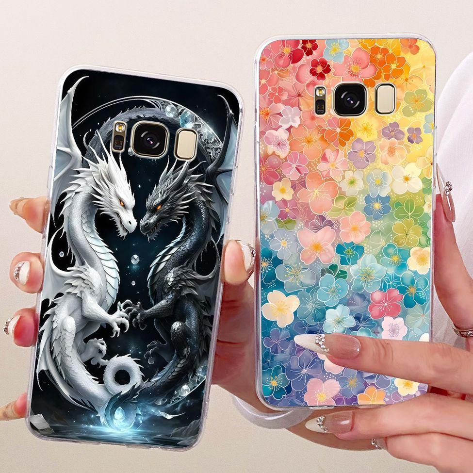 Clear For Samsung Galaxy S8 Plus SM-G955F Cover For Samsung S8+ Case Luxury Crown A-Z Letters 2D Flat Pattern Soft Phone Case