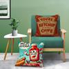 Cartoon Funny Ketchup Pattern Pillow Case Printed Brushed Fleece Pillow Baby Skin-Touch Eco-Friendly Dye-Sublimat