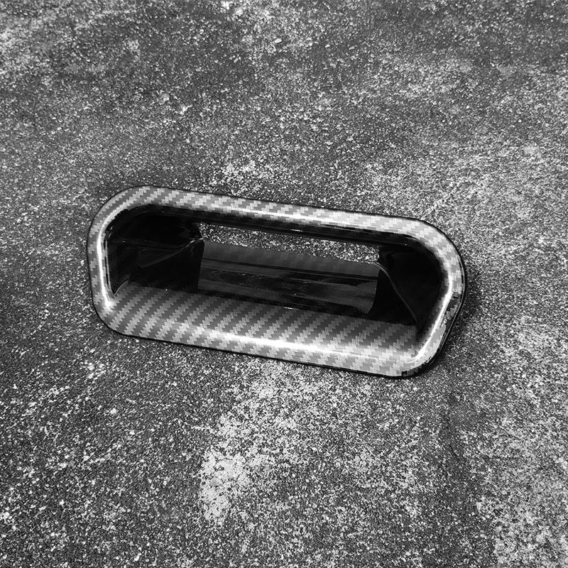 For 2012-2016 Black Carbon Fiber Pattern Trunk Boot Door Bowl Cover Bezel Trim CRV 2013 2014 2015