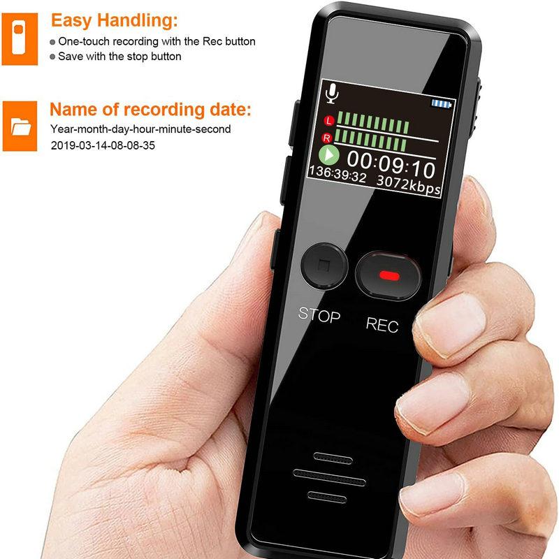 Digitaler Audiorecorder, Farbdisplay-Aufnahme, Echtzeit-Aufnahme