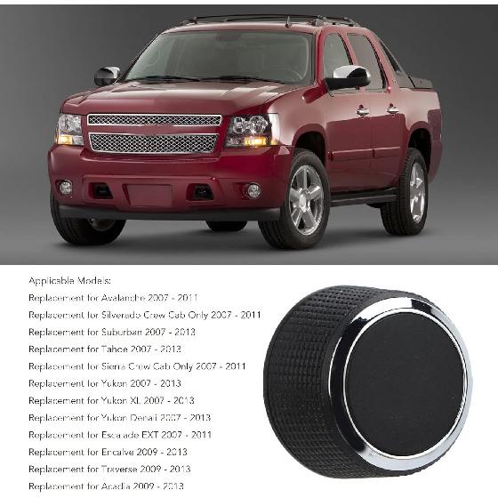 

Keenso Car Volume Knob,22912547 Radio Knobs Radio Volume Adjust Button for Suburban 2007‑2013,for Avalanche 2007-2011