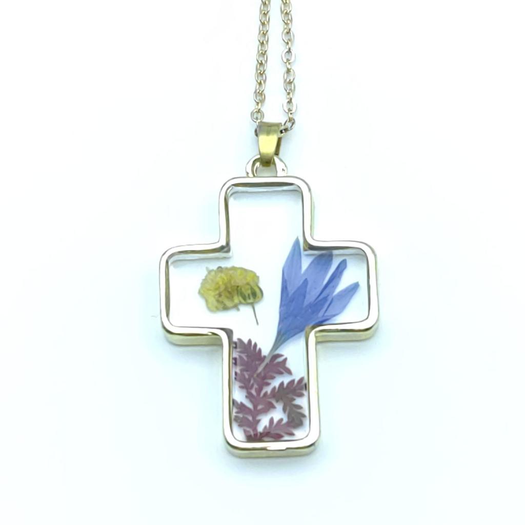 Trendy Cross-Border Dried Flower & Butterfly Pendant Necklace, Eternal Summer Fashion