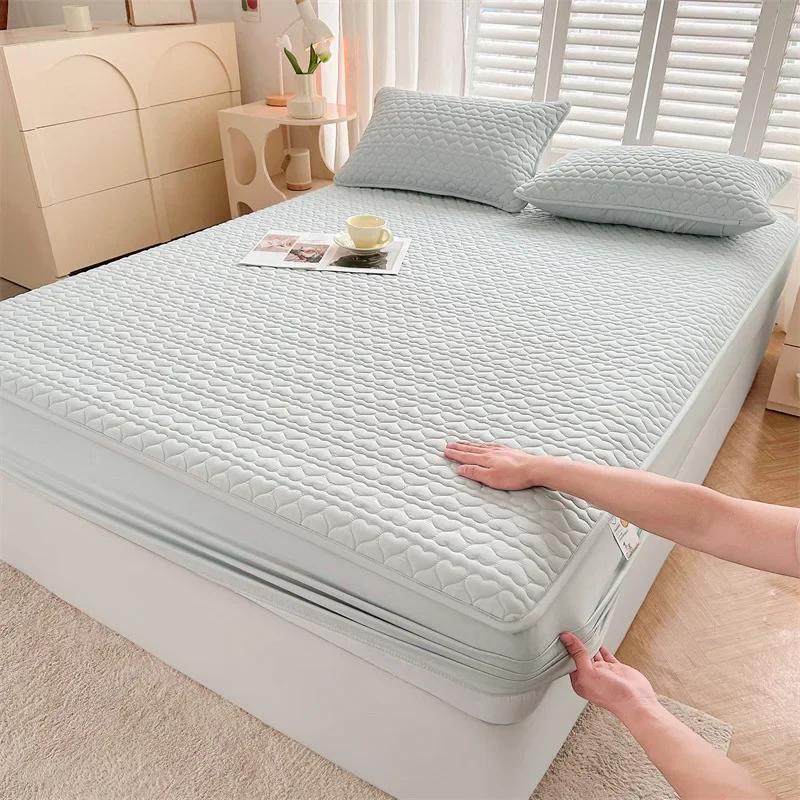 New Class a Waterproof Quilted Fitted Sheet Three-Piece Antibacterial Septate Mattress Protective Cover