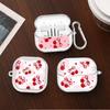 Clear Earphone Cases Cover With Hook Case For Samsung Galaxy Buds 3 FE 3Pro Live 4Pro 2 4 Pro 2Pro Red Lovely Cherry