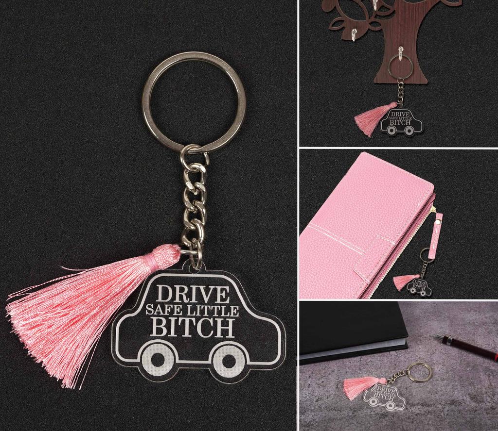 Inkdotpot Key Chain For Sister Engraved Acrylic Key Holder Housewarming Gift