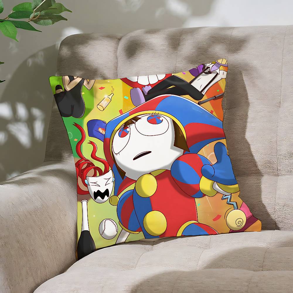 Cartoon The A-Amazing D-DigitalS I-Circus Pillow Case Throw Pillow Cover Nordic Vintage Style Cushion Covers Sofa Couch Seat