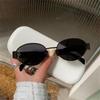Retro Oval Metal Frame Sunglasses for Women Men  Luxury Sun Glasses Ladies Classic Vintage UV400 Shades Lens Unisex Sunglass