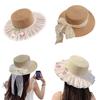 Sun Hat Breathable Large Brim Design Sun Protection Hat Lace Bow Decoration French Style Straw Hat Headwear