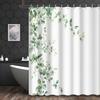 1 Stück Grüne Pflanzenblätter Duschvorhang - Wasserabweisendes Polyester, 12 Haken, Künstlerischer Ösenverschluss, Maschinenwaschbar