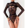 Fashion Ins New Fashion Sexy Pullover Waistcoat Sexy See-through Lace Strap Breasted Adjustable Jumpsuit