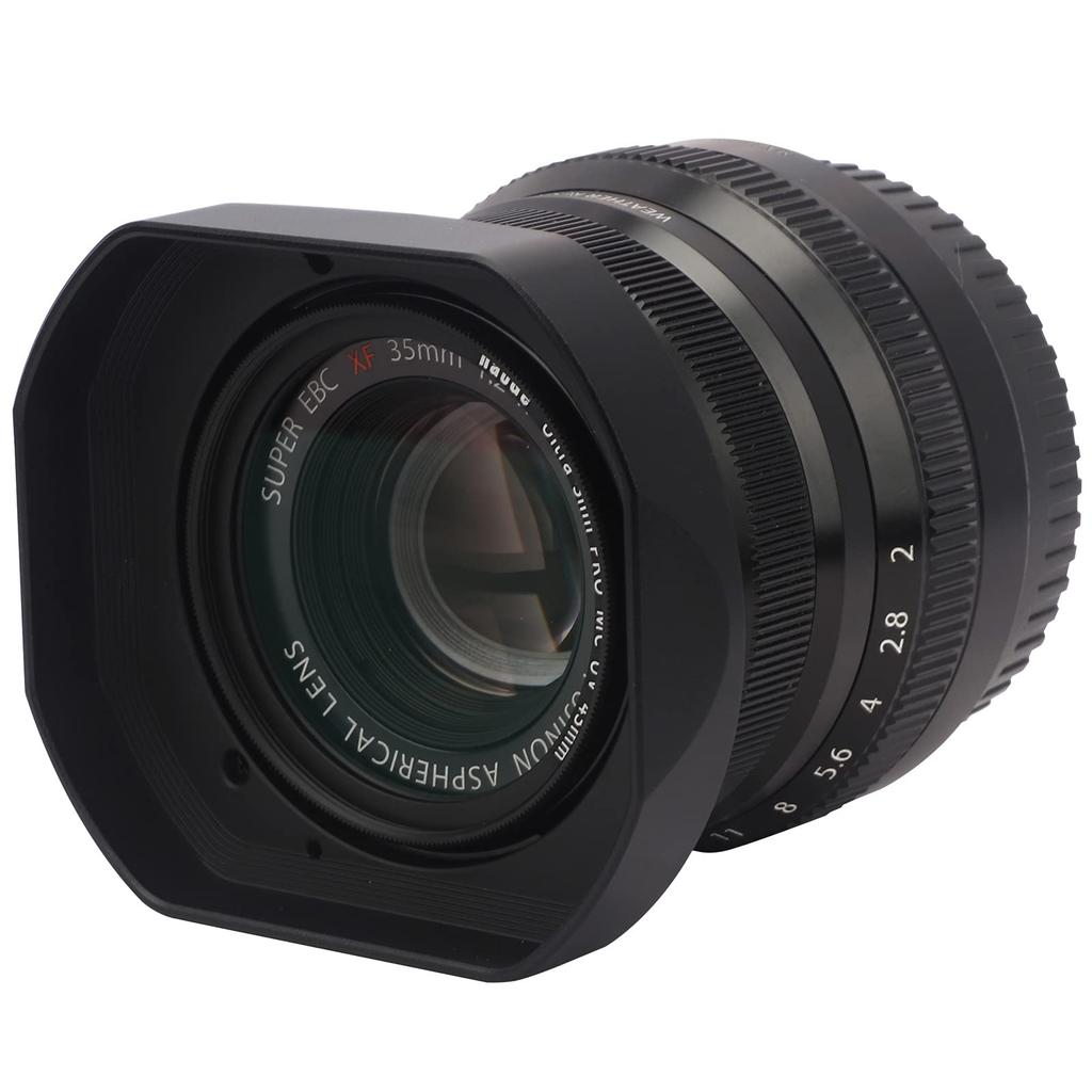 Haoge Metal Square Lens Hood + Hood Cap for Fujifilm Fujinon XF 35mm F2 R & XF 23mm F2 R, XC 35mm F2 Lenses, Compatible with LH-XF35-2