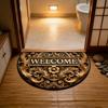 Floor Mat Semi-Circular Design 3D Illusion Rug Non-Slip Decorative Door Mat Entryway Living Room Bedroom Fade-Resistant Area Rug