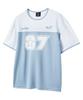 MOZMOZ Pastel Air Mesh Short Sleeve Jersey T-Shirt Blue